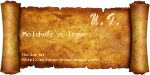 Moldván Irma névjegykártya